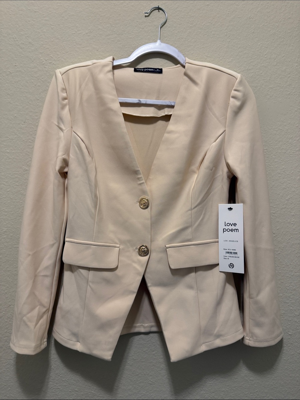 #273. Love Poem Cream Tailored Blazer